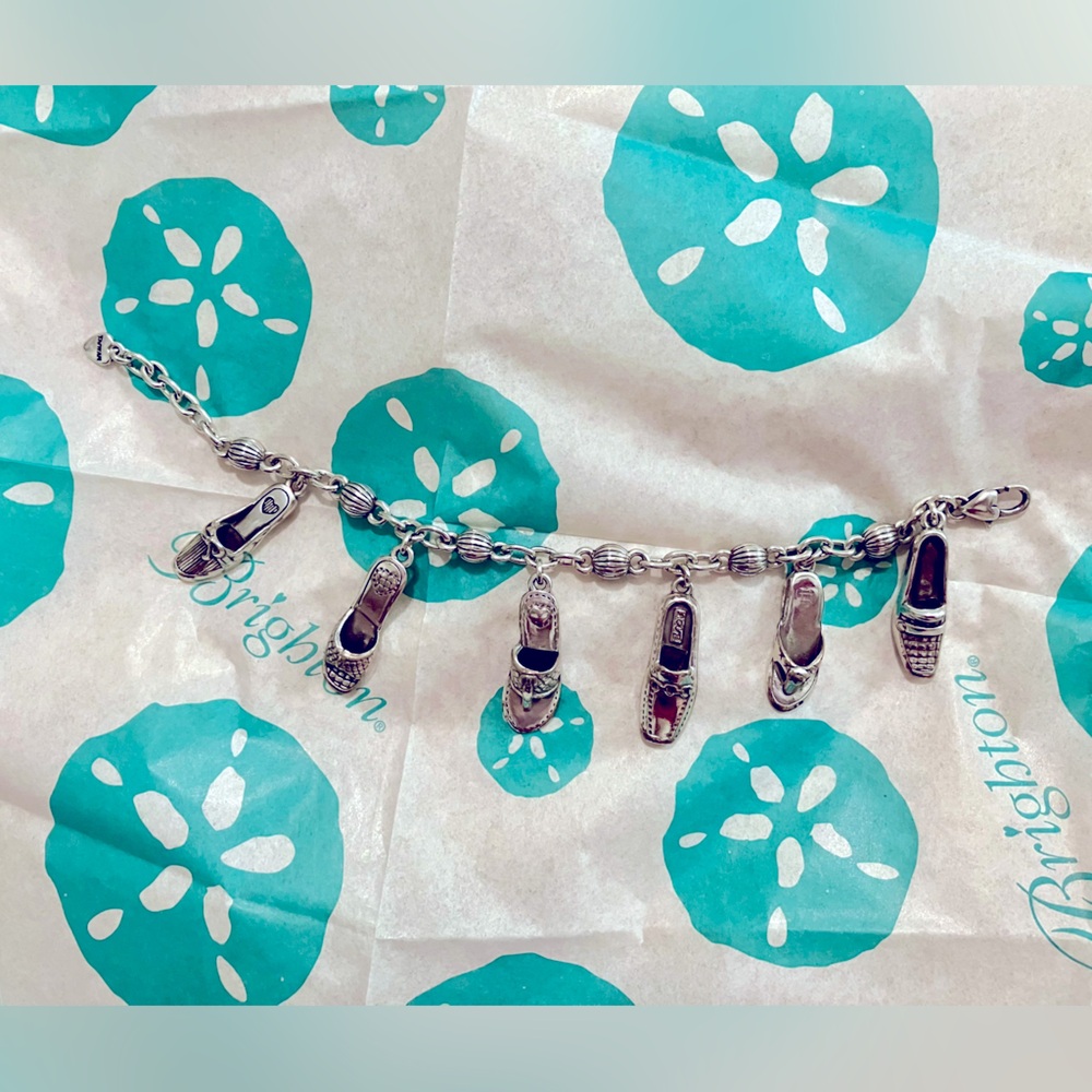 Vintage Brighton “I Love Shoes” Charm Bracelet w/Adorable & Detailed Shoe Charms